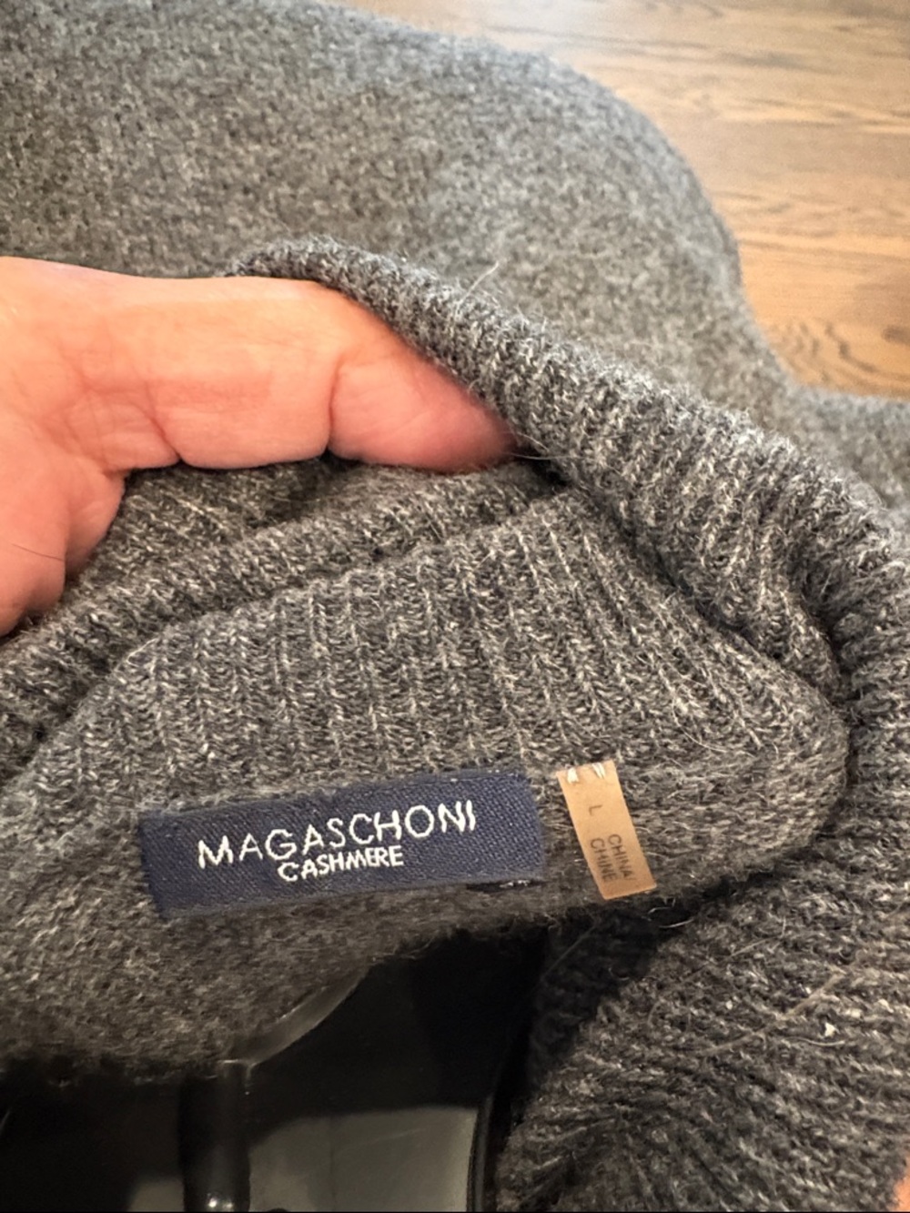 Magaschoni Women's Charcoal Gray Turtleneck Sweater cashmere - Picture 2 of 2